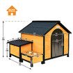 Petscene Dog Kennel Wooden Large Pet House with Door Storage Box Food Bowls