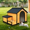 Petscene Dog Kennel Wooden Large Pet House with Door Storage Box Food Bowls