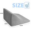 Bed Wedge Pillow Memory Foam Cushion Back and Head Support Velvet Cover Gray