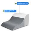 Bed Wedge Pillow Memory Foam Cushion Back and Head Support Velvet Cover Gray