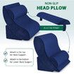 4 Pcs Wedge Pillow Set Bed Cushion Memory Foam Head and Back Support Adjustable Navy Blue