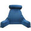 Husband Pillow Bed Reading Cushion Backrest Detachable Neck Roll Shredded Memory Foam Navy Blue