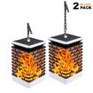 2pcs LED Solar Flame Lights Flickering Outdoor Hanging Lantern Led Solar Garden Light Flame Torch Lamp Decor Lighting