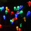 Solar Christmas Lights Outdoor C6 Strawberry String Lights for Christmas Tree, Holiday, Arbor Decor(Multicolor, 8 Modes)