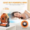 2in1 Outdoor Camping Fan Light LED Portable Tent USB Powered Rechargeable Battery 3 Brightness Orange