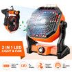 2in1 Outdoor Camping Fan Light LED Portable Tent USB Powered Rechargeable Battery 3 Brightness Orange