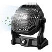 Outdoor Camping Fan 2in1 Light LED Lantern Portable Tent Desk USB Powered Rechargeable Battery 3 Brightness Black 