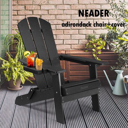 black folding adirondack chair