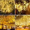 Solar Meteor Shower Rain Lights,  LED String Lights For Xmas Tree Holiday Party Patio Decoration(Warm White)