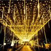 Solar Meteor Shower Rain Lights,  LED String Lights For Xmas Tree Holiday Party Patio Decoration(Warm White)