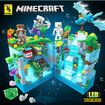 898Pcs Minecraft Building Block Hidden Depths Scene Compatible Lego with Lighting Kit