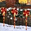 Solar Christmas Candy Cane Lights Solar Lawn Lamp Outdoor LED Christmas Decor Garden Pathway Markers Candy Lights