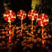 Solar Christmas Candy Cane Lights Solar Lawn Lamp Outdoor LED Christmas Decor Garden Pathway Markers Candy Lights