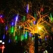 Solar Meteor Rain Lights, 30cm 8 Tube 144 LEDs Multicolor Meteor Lights, For Xmas Tree Weeding Holiday Party Patio Decoration