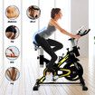 Genki Exercise Bike Shock Absorbing Stationary Spin Bicycle Indoor Cycling Training Black Yellow