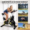 Genki Exercise Bike Shock Absorbing Stationary Spin Bicycle Indoor Cycling Training Black Yellow