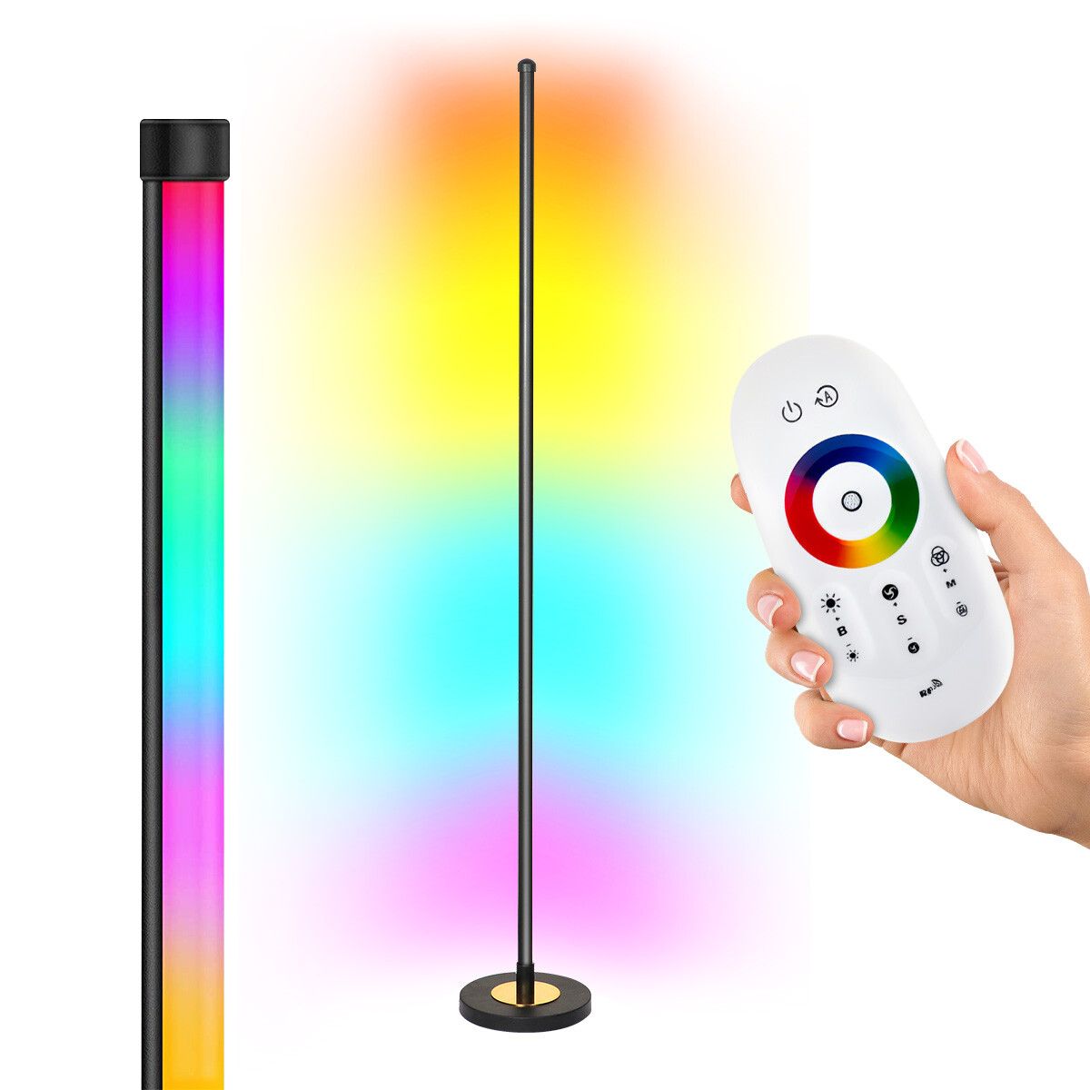 RGB LED Floor Lamp Corner Standing Light Remote Control for Bedroom ...