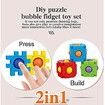 24 PCS Push Pop Bubble Sensory Fidget Toy Set with Simple Dimple 2in1 Puzzle Building Block Pack