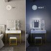 Large Dressing Table Vanity Makeup Desk 10 LED Lighted Mirror with Stool 2 Drawers Shelves White