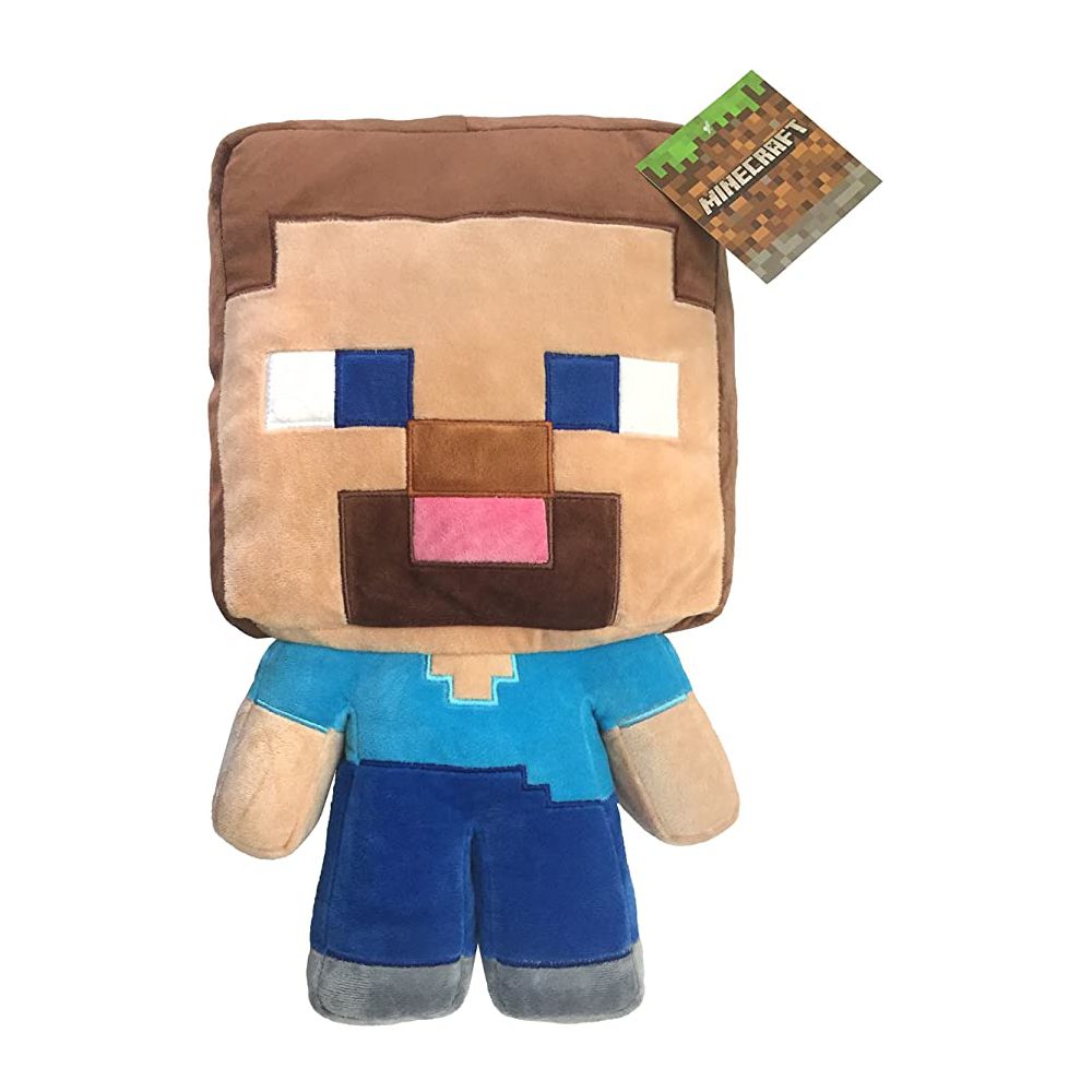 Mojang Minecraft Steve Plush Pillow Buddy - Super Soft Polyester Microfiber, 16 inch