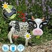 Cow Solar Light,Smart Resin Daisy Cow LED Solar Light 30x20x18cm