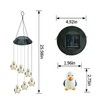 Color Wind Chime Color Changing Solar Penguin Wind Chime Waterproof Lights for Garden Home Outdoor