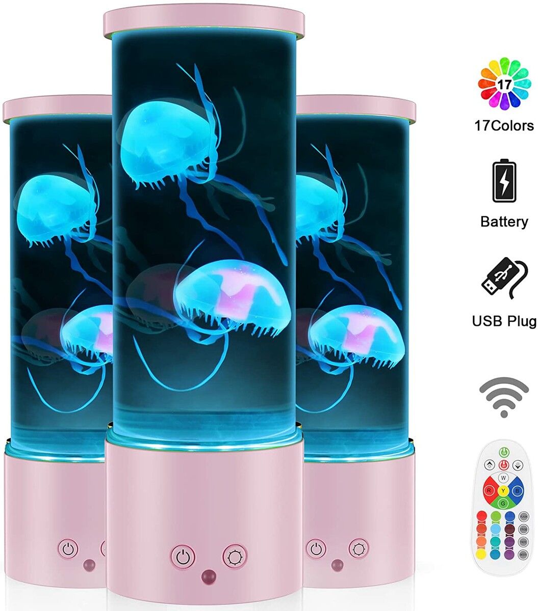 Electric Jellyfish Tank Table Lamp With 17 Color Changing Effect, RC ...