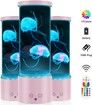 Electric Jellyfish Tank Table Lamp With 17 Color Changing Effect, RC LED Jellyfish Night Light For Home Office Decor Gift