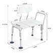 Adjustable Shower Chair Bath Seat Stool Medical Tub Transfer Bench with Armrest Backrest Elderly Disability Mobility Aid