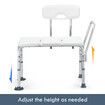 Adjustable Shower Chair Bath Seat Stool Medical Tub Transfer Bench with Armrest Backrest Elderly Disability Mobility Aid