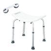 Adjustable Shower Chair Seat Bath Stool Bench with Assist Grab Bar Aid for Elderly Disabled