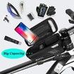 Bike Phone Mount Bag, Cycling Waterproof Front Frame Top Tube Handlebar Bag With Touch Screen