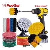 19 PCS Drill Brush Power Scrub Wash Cleaning Polishing Pad Kit ,Drill NOT include