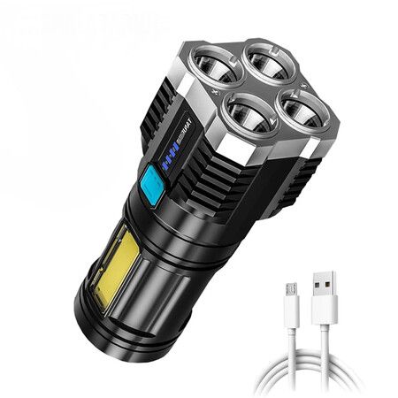 LED Flashlights USB Recharge Outdoor Portable Lamp Super Bright Multifunctional Camping Light