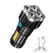 LED Flashlights USB Recharge Outdoor Portable Lamp Super Bright Multifunctional Camping Light