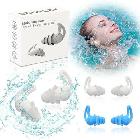 Silicone Waterproof Swimming Noise Cancelling Sleep Earplug,2 Pairs