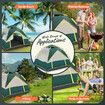 OGL 3 Person Tent Beach Camping Instant Pop Up Shelter Family Sun Shade 215x200x141cm Green White 