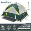 OGL 3 Person Tent Instant Pop Up Beach Camping Shelter Sun Shade Family 215x200x135CM Green White