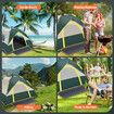 OGL 3 Person Tent Instant Pop Up Beach Camping Shelter Sun Shade Family 215x200x135CM Green White