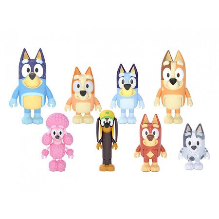Bluey Family And Friends Action Figure Set, 8 Pieces