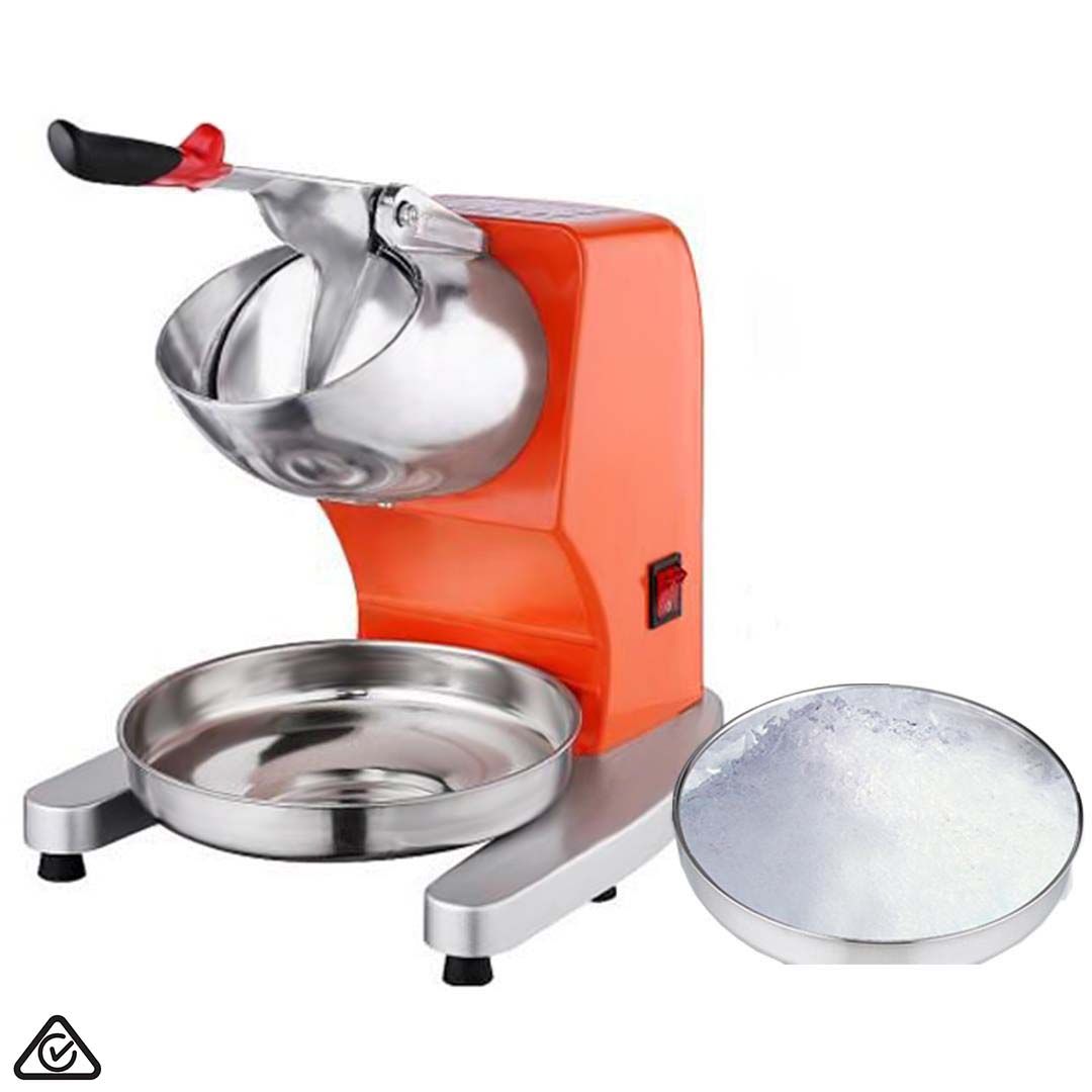 Ice Shaver Electric Stainless Steel Ice Crusher Slicer Machine Commercial Orange