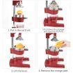 Commercial Manual Juicer Hand Press Juice Extractor Squeezer Orange Citrus Red