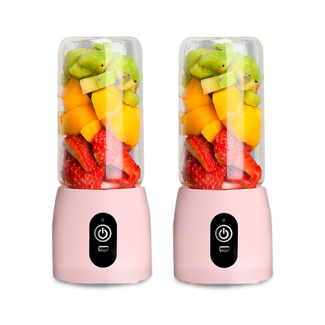2X Portable Mini USB Rechargeable Handheld Juice Extractor Fruit Mixer Juicer Pink