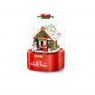 Christmas Music Box Toy DIY Model Building Block Christmas House With LED Light Santa Claus Music Box Decoration