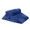 Wedge Pillow Set Triangle Memory Foam Bed Cushion Back and Head Support Adjustable Navy Blue