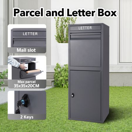 Freestanding Letterbox Weatherproof Postbox Delivery Mailbox Drop Box