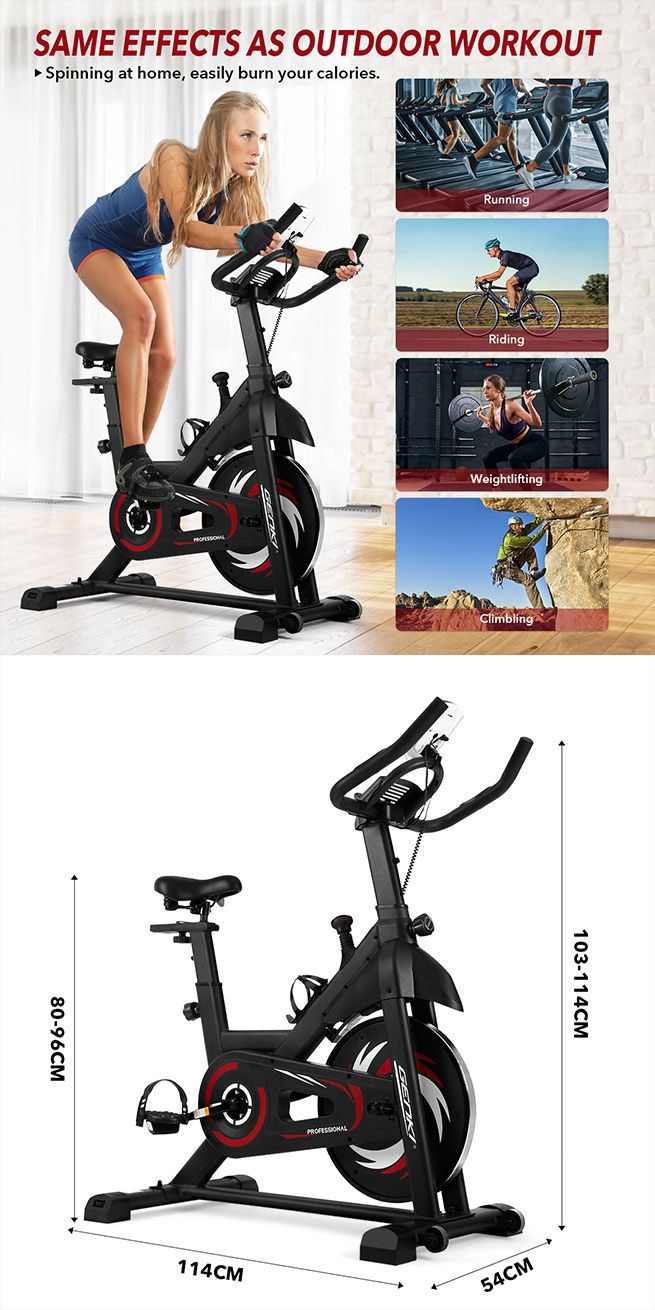 Genki Exercise Bike Indoor Cycling Stationary Spin Bicycle