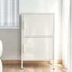 ArtissIn Double Storage Cabinet Shelf Organizer Bedroom White