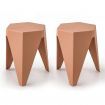 ArtissIn Set of 2 Puzzle Stool Plastic Stacking Stools Chair Outdoor Indoor Pink