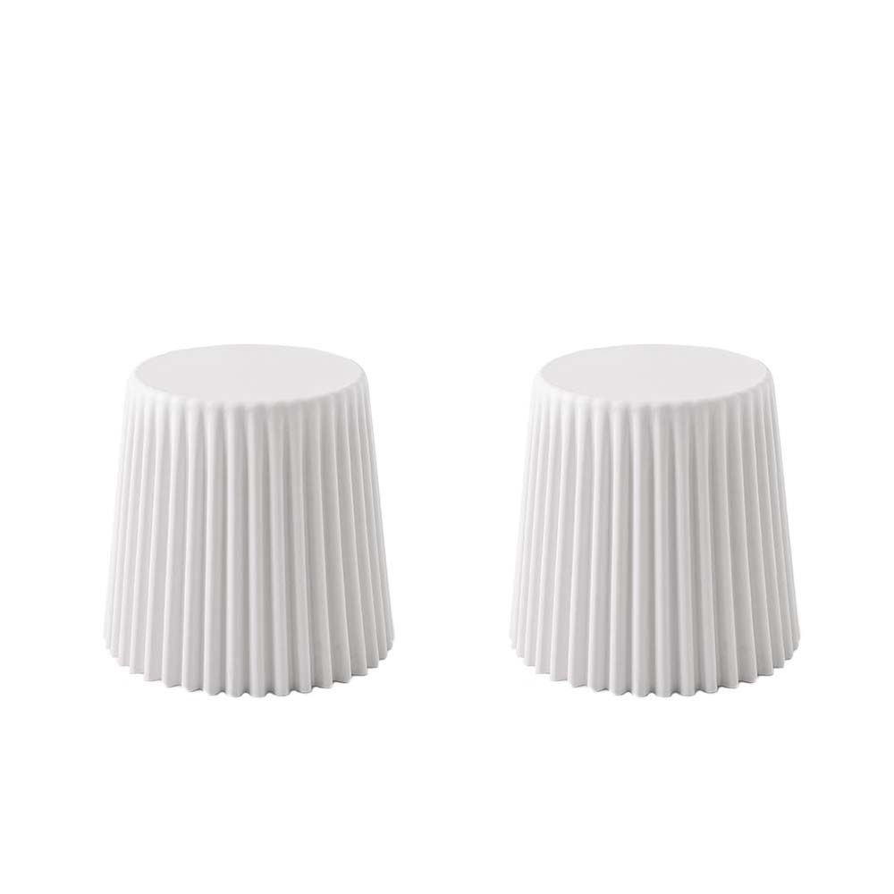 ArtissIn 2x Bar Stools Cupcake Plastic Foot Stool White